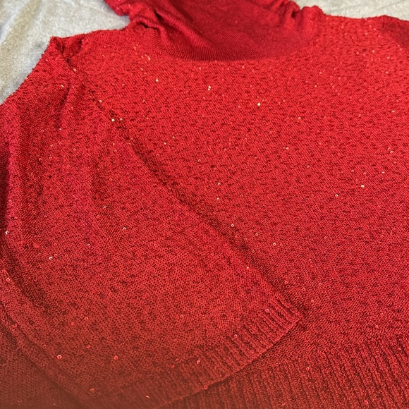 Like new Emaline Woman 3X Red Cowlneck Sparkle Sweater - Picture 10 of 10